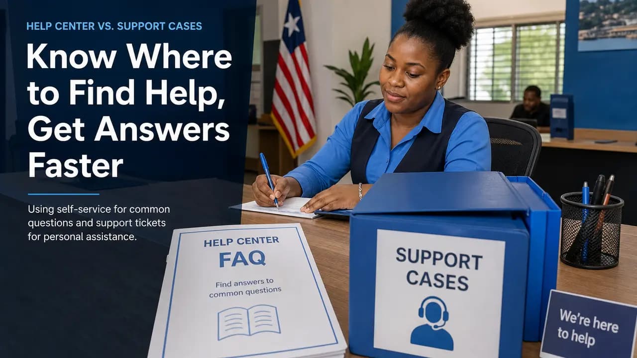 Help Center vs support cases — which door to use